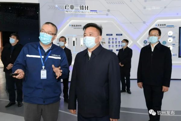 欽州市委書(shū)記林冠一行調(diào)研中偉欽州產(chǎn)業(yè)基地生產(chǎn)經(jīng)營(yíng)發(fā)展情況